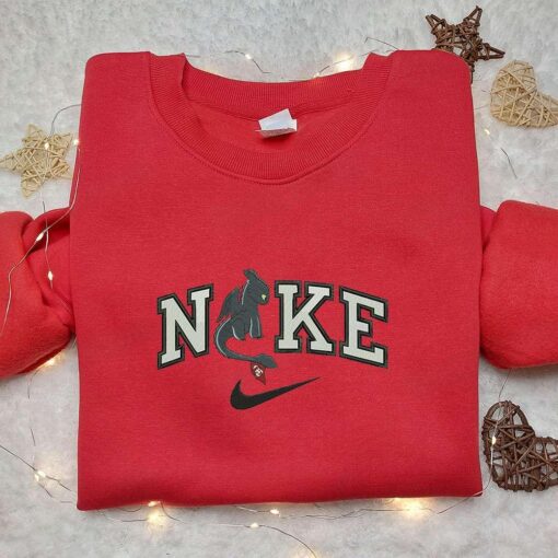 Toothless x Nike Cartoon Embroidered Sweatshirt Disney Characters Embroidered Shirt Nike Inspired Embroidered Shirt