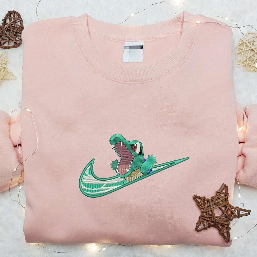 Totodile Pokemon Anime Embroidered Shirt , Anime Embroidered T-shirt Sweatshirt Hoodie, Inspired Anime Movie, Best Gift for Anime Fans