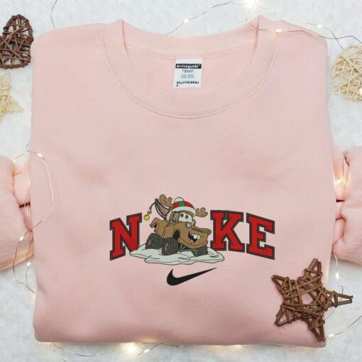 Tow Mater Reinder Xmas x Nike Embroidered Sweatshirt Pixar Cars Disney Plus Embroidered Shirt Best Gift Ideas For All Occasions