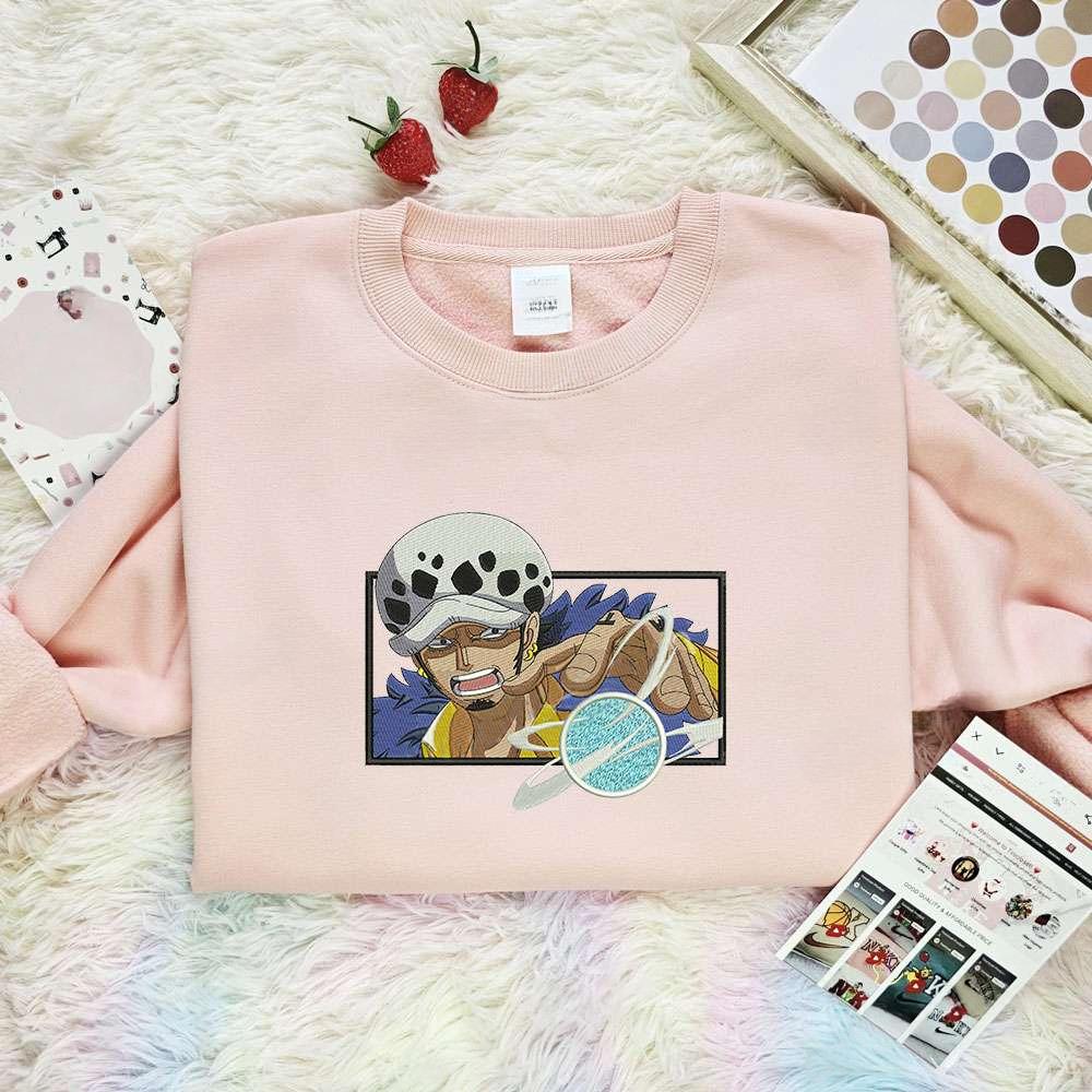 Trafalgar D Water Law Embroidered Shirt One Piece Anime Embroidered Hoodie , Anime Embroidered T-shirt Sweatshirt Hoodie, Inspired Anime Movie, Best Gift for Anime Fans