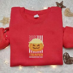 Trumpkin Make Halloween Great Again Embroidered Shirt Funny Halloween Embroidered Shirt Cool Embroidered Shirt