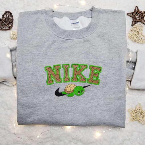 Turtle x Nike Embroidered Shirt Animal Embroidered Shirt Custom Nike Embroidered Shirt