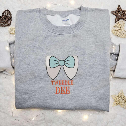 Tweedle Dee Symbol Embroidered T shirt Alice In Wonderland Disney Embroidered Hoodie Best Gift Ideas