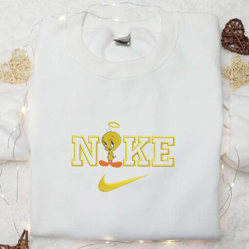 Tweety Bird x Nike Embroidered Shirt Disney Characters Embroidered Hoodie Best Gifts For Family