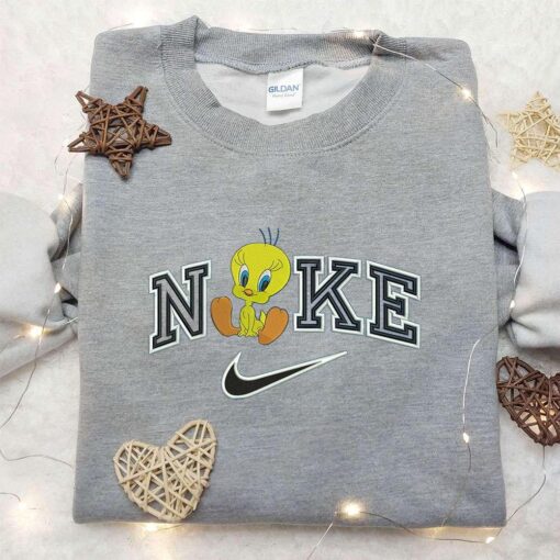 Tweety x Nike Embroidered Hoodie Looney Tunes Embroidered Shirt Nike Inspired Embroidered Shirt