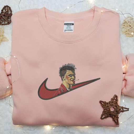 Tyler Durden x Nike Swoosh Embroidered Hoodie Celebrity Embroidered Shirt Nike Inspired Embroidered Sh