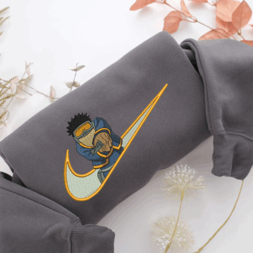 Uchiha Obito Swoosh Nike Embroidered Sweatshirt, Nike Movie Inspired, Best Gifts Idea For Him Her - Image 4