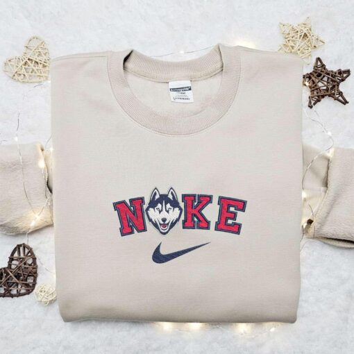 UConn Huskies x Nike Embroidered Shirt NCAA Sports Embroidered Hoodie Best Gift Idea
