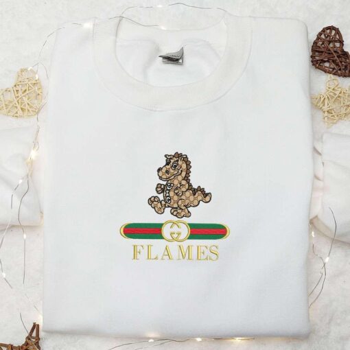 UIC Flames Sparky x Gucci Embroidered Shirt NCAA Sports Embroidered Hoodie Best Gift Idea
