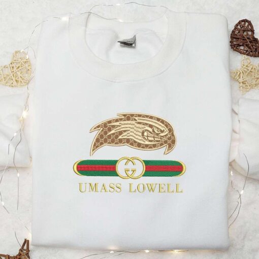 UMass Lowell River Hawks x Gucci Embroidered Shirt NCAA Sports Embroidered Hoodie Best Gift Idea