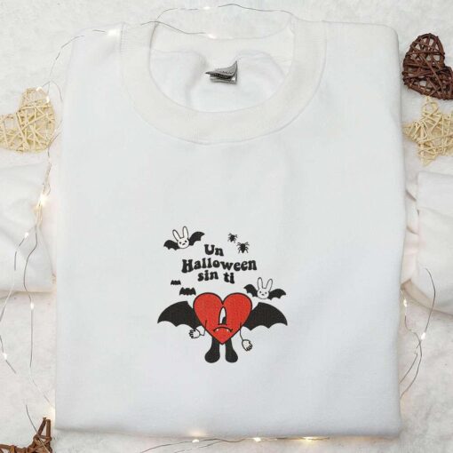 Un Halloween Sin Ti Bad Bunny Embroidered Sweatshirt Halloween Embroidered Hoodie Best Halloween Gift Ideas