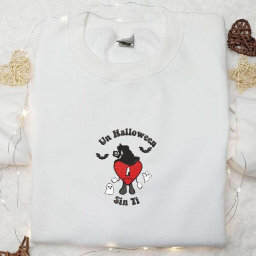 Un Halloween Sin Ti Bad Bunny Halloween Embroidered Sweatshirt Halloween Embroidered Hoodie Best Gifts for Family