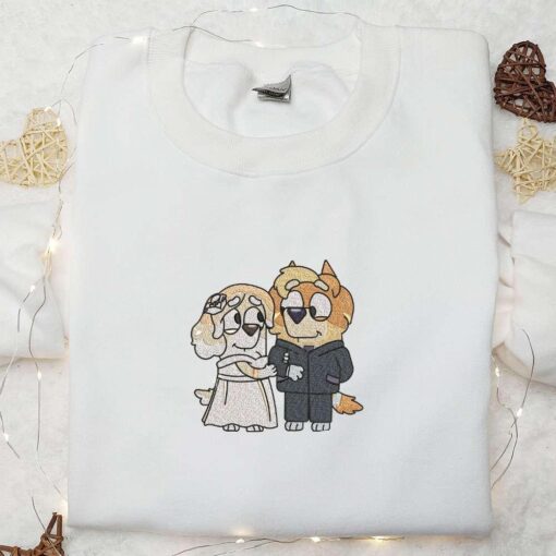 Uncle Rad And Frisky Married Embroidered Shirt Bluey Cartoon Embroidered Hoodie Best Couple Gift Idea