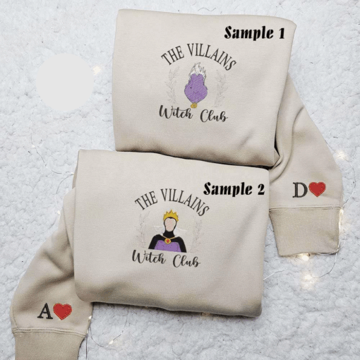 Ursula And Evil Queen Disney Villains Witch Club Embroidered Couples Shirts