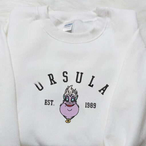 Ursula Est 989 Embroidered Sweatshirt Disney Characters Embroidered Hoodie Best Halloween Gift Ideas