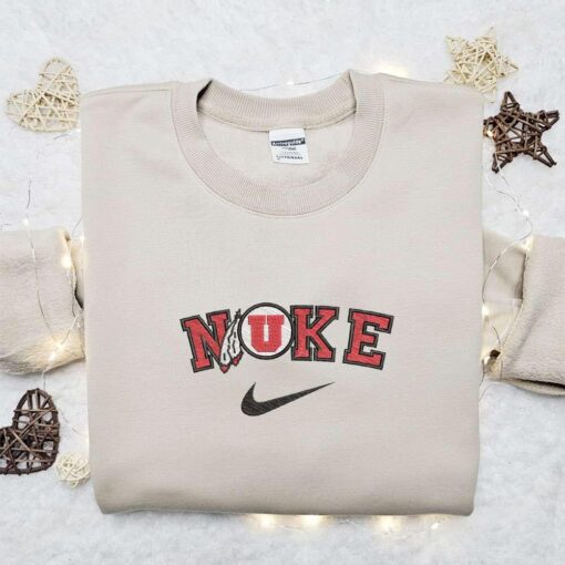 Utah Utes x Nike Embroidered Shirt NCAA Sports Embroidered Hoodie Best Gift Idea