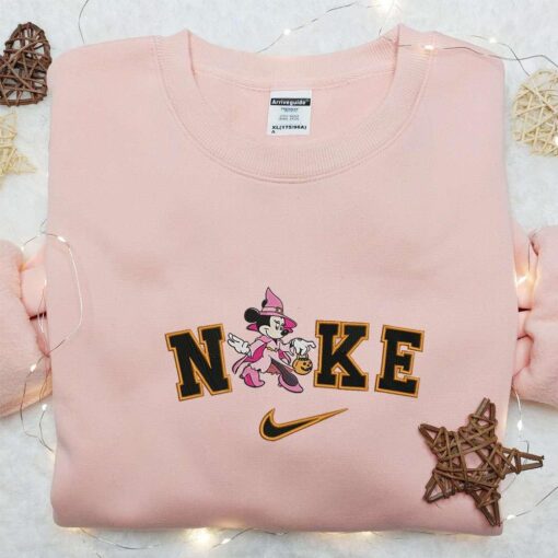Vampire Costume Halloween Masquerade Minnie Mouse x Nike Embroidered Shirt Trick or Treat Embroidered Sweatshirt Cute Halloween Embroidered Hoodie