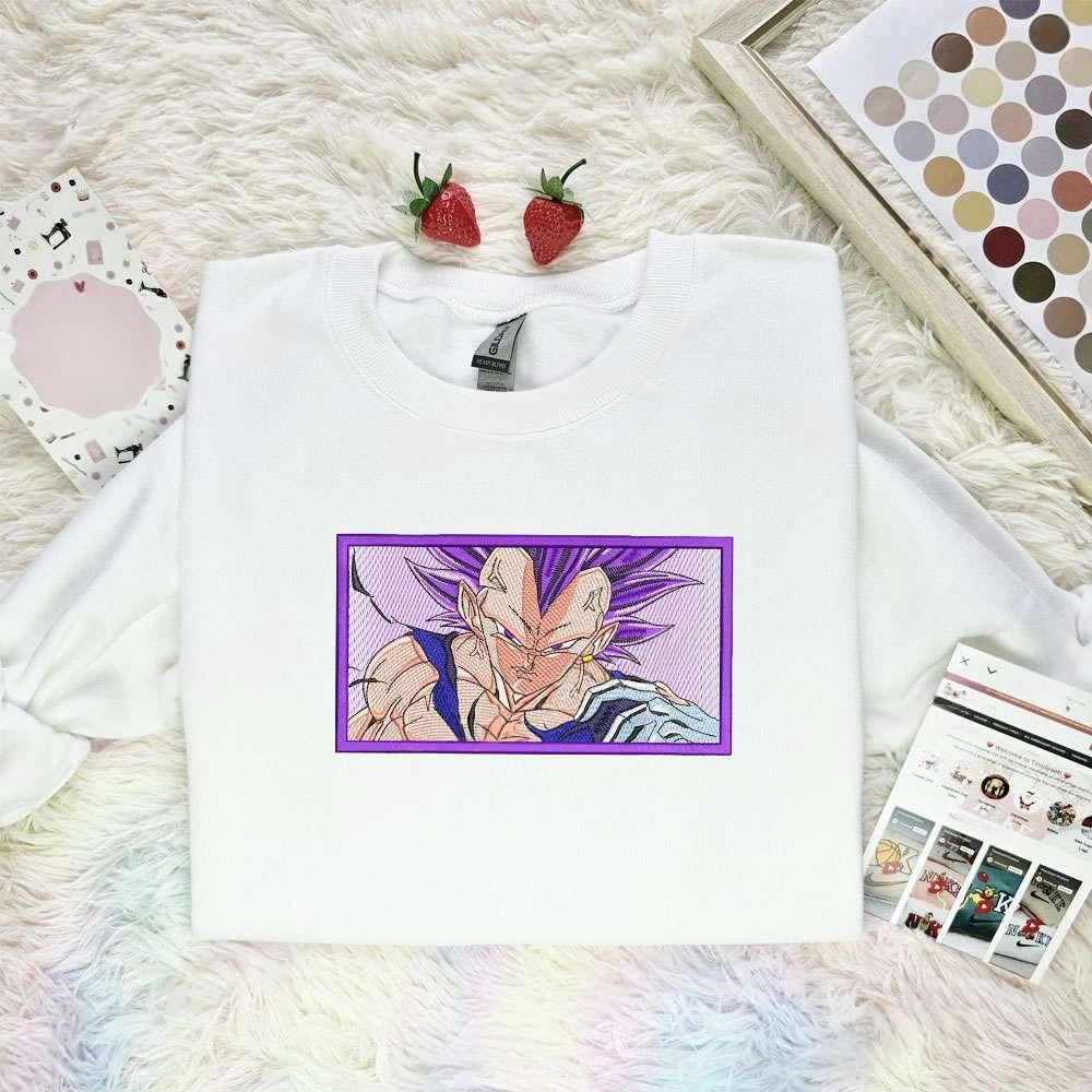 Vegeta Ultra Ego Dragon Ball Anime , Anime Embroidered T-shirt Sweatshirt Hoodie, Inspired Anime Movie, Best Gift for Anime Fans