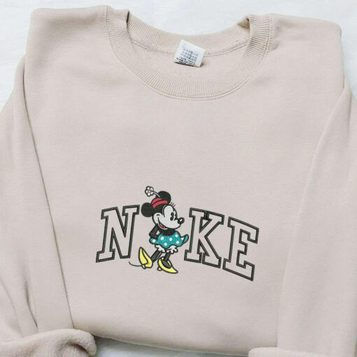 Vintage Minnie Mouse x Nike Embroidered Shirt Disney Characters Embroidered Hoodie Nike Inspired Embroidered Sweatshirt