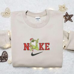Vintage Oogie Boogie Candy Cane x Nike Christmas Embroidered Sweatshirt Disney Characters Movie Merry Christmas Embroidered Shirt Best Christmas Day Gift Ideas