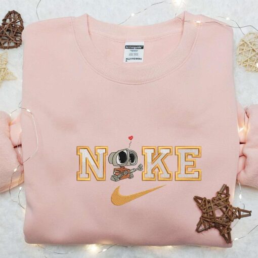 Wall E x Swoosh Cartoon Embroidered Hoodie Disney Characers Embroidered Shirt Best Gift Ideas for Family