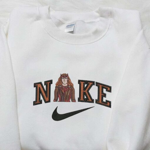 Wanda Maximoff x Nike Embroidered Sweatshirt Marvel Characters Embroidered Shirt Nike Inspired Embroidered Shirt