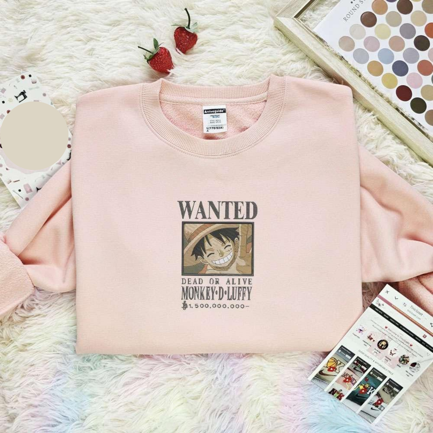Wanted Marshall D Teach One Piece Anime Embroidered Shirt, Inspired Anime Movie, Best Gift for Anime Fans