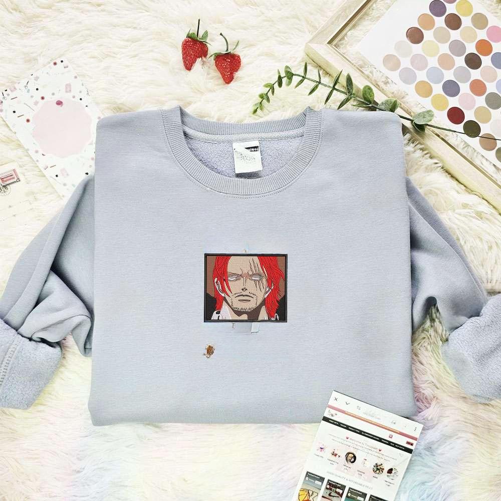 Wanted Shanks One Piece Anime Embroidered Shirt , Anime Embroidered T-shirt Sweatshirt Hoodie, Inspired Anime Movie, Best Gift for Anime Fans