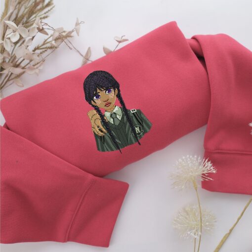 Wednesday Addams Nike Embroidered Sweatshirt, Nike Movie Inspired, Best Gifts Idea For Him Her - Image 4