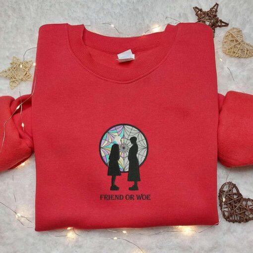 Wednesday Friend Or Hoe Embroidered Sweatshirt Movie Embroidered Shirt Best Gifts For Friends