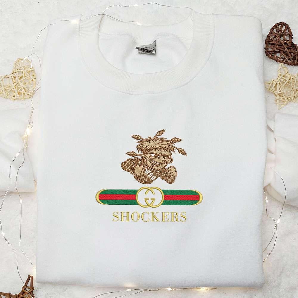 Wichita State Shockers x Gucci Embroidered Shirt NCAA Sports Embroidered Hoodie Best Gift Idea