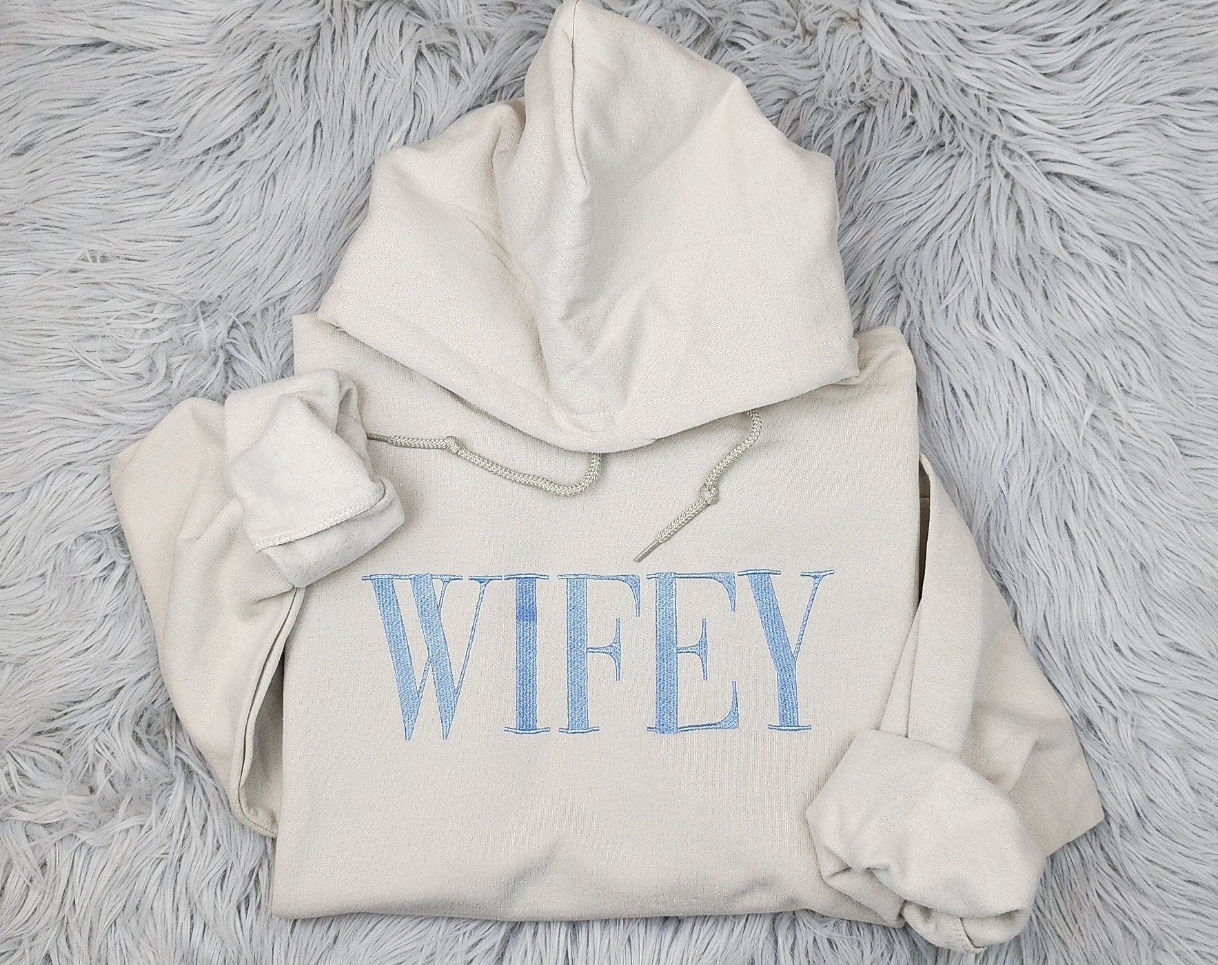 Wifey Embroidered Crewneck - Wedding Gift - Gift For Her - Wifey Hubby Shirt