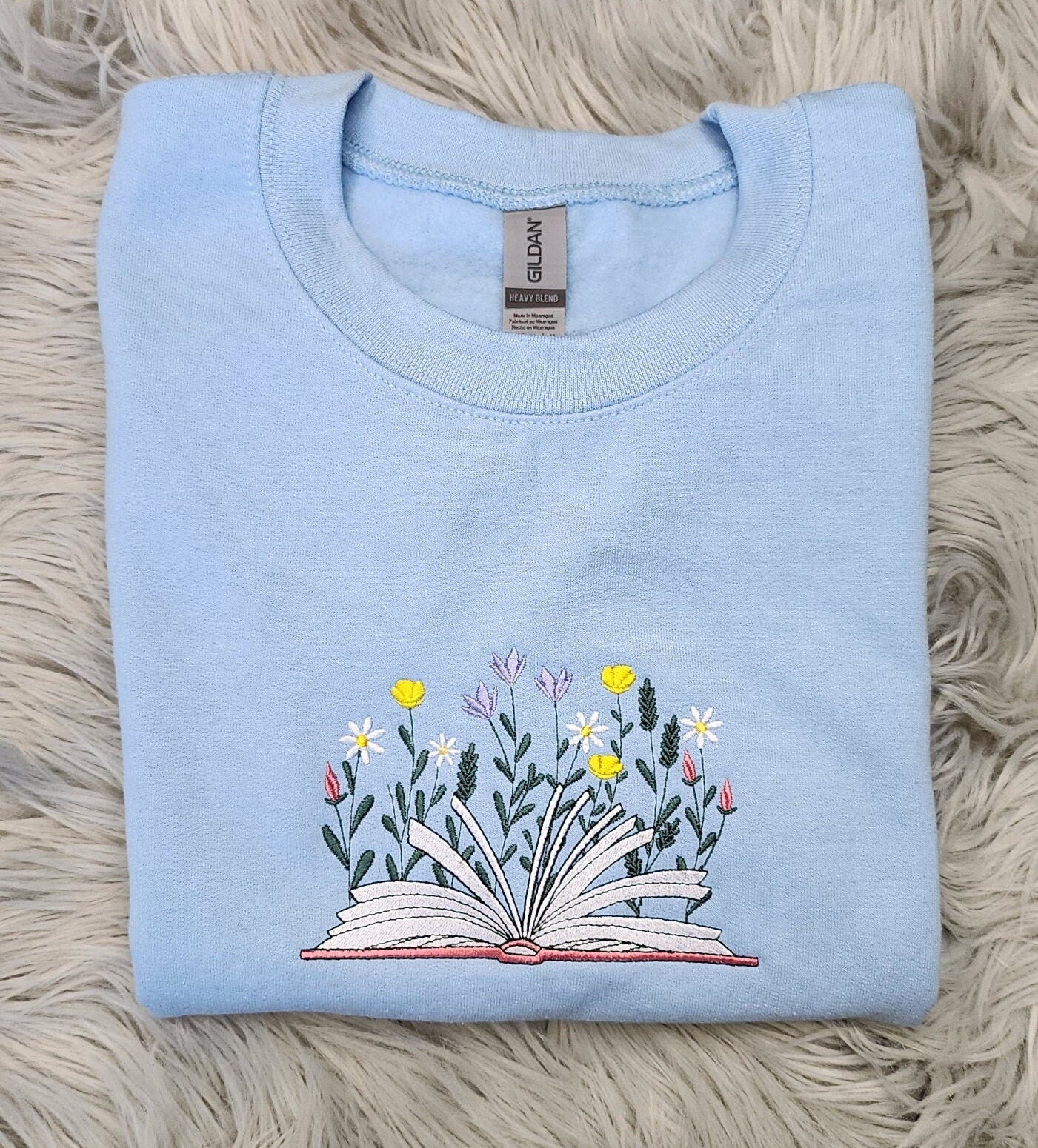 Wildflowers Book Embroidered Sweatshirt, Bookworms Sweatshirt great for men and women Sweatshirt or Hooded Sweatshirt