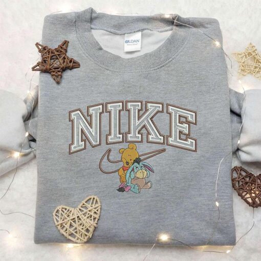 Winnie The Pooh and Eeyore x Nike Embroidered Sweatshirt Winnie The Pooh Embroidered Sweatshirt Nike Inspired Embroidered Shirt