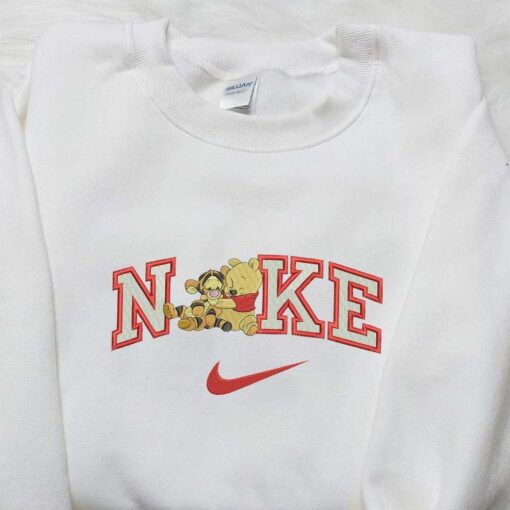 Winnie The Pooh and Tiger x Nike Embroidered Sweatshirt Winnie The Pooh Disney Embroidered Sweatshirt Nike Inspired Embroidered Shirt