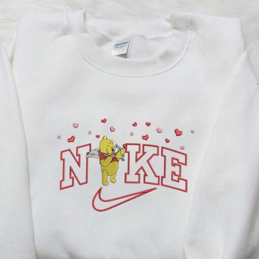Winnie The Pooh Cupid x Nike Embroidered Sweatshirt Winnie The Pooh Disney Embroidered Sweatshirt Nike Inspired Embroidered Shirt