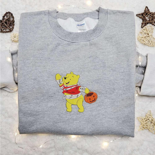 Winnie The Pooh Mummy Embroidered T shirt Disney Halloween Embroidered T shirt Best Halloween Gift Ideas