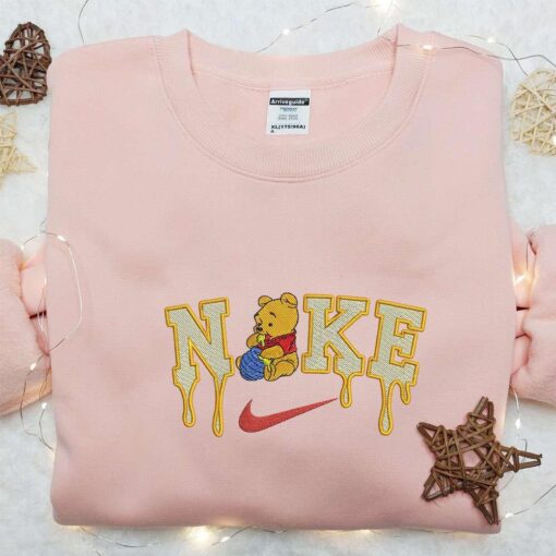 Winnie the Pooh x Nike Cartoon Embroidered Shirt Nike Inspired Embroidered Shirt Best Gift for Family