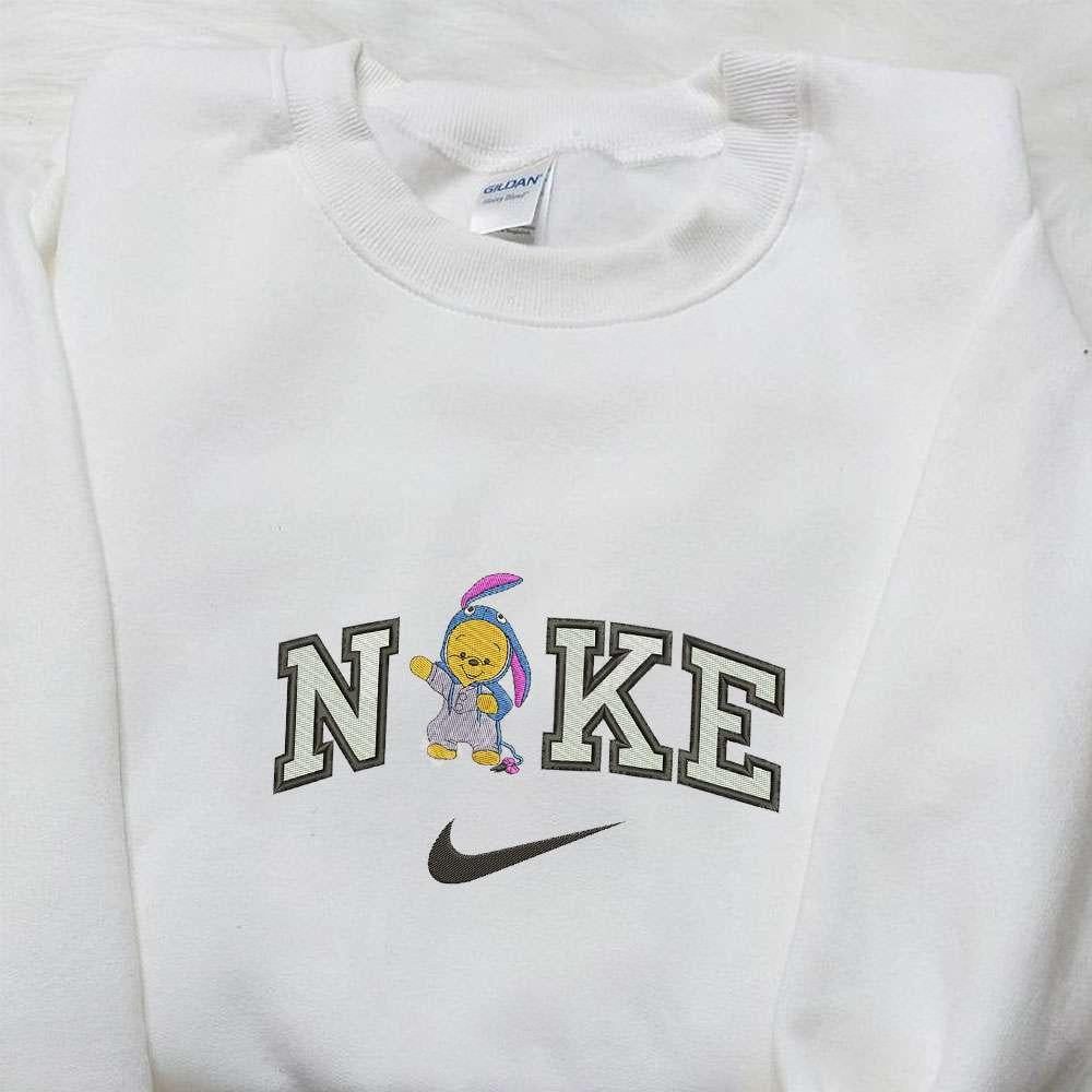 Winnie The Pooh x Nike Embroidered Shirt Disney Characters Embroidered Hoodie Nike Inspired Embroidered Sweatshirt