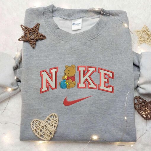 Winnie The Pooh x Nike Embroidered Sweatshirt Winnie The Pooh Disney Embroidered Sweatshirt Nike Inspired Embroidered Shirt