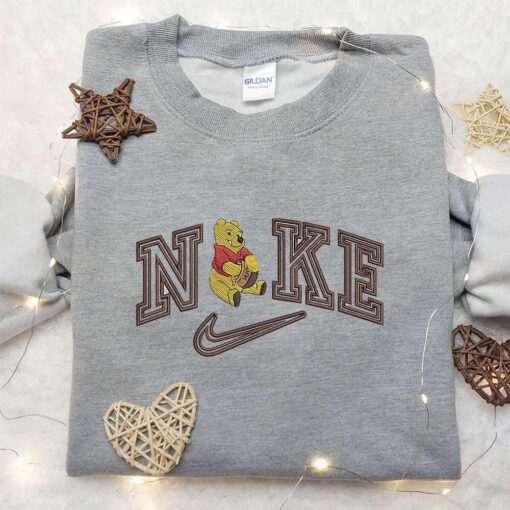 Winnie The Pooh x Nike Embroidered Sweatshirt Winnie The Pooh Disney Embroidered Sweatshirt Nike Inspired Embroidered Shirt