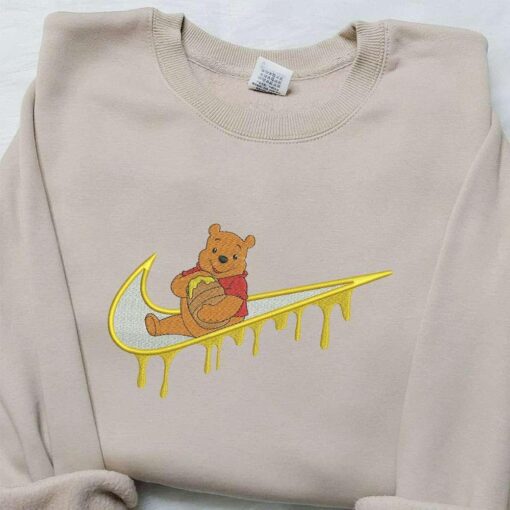 Winnie The Pooh x Nike Swoosh Embroidered Sweatshirt Winnie The Pooh Disney Embroidered Sweatshirt Nike Inspired Embroidered Shirt