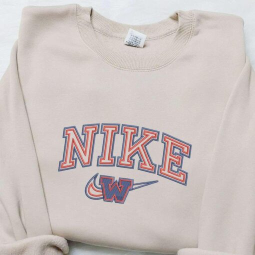 Wisconsin Badgers x Nike Embroidered Sweatshirt Nike Inspired Embroidered Hoodie Best Birthday Gift Ideas