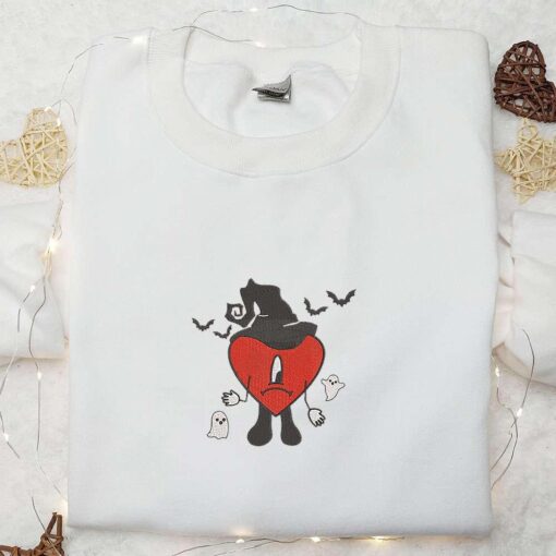 Witch Bad Bunny Embroidered Sweatshirt Halloween Embroidered Hoodie Best Gifts for Family