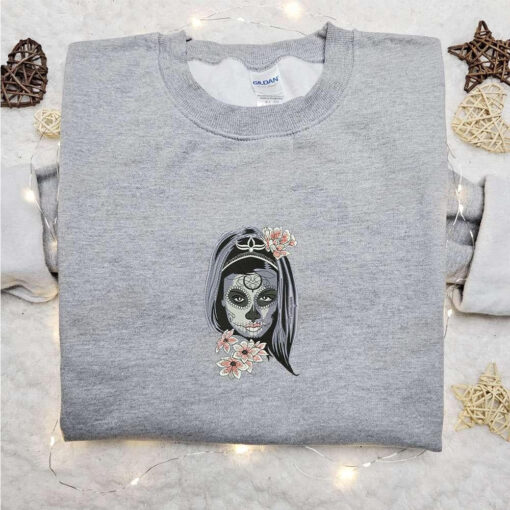 Woman Devil Mask Embroidered Sweatshirt Custom Embroidered Hoodie Best Gift Ideas For Family