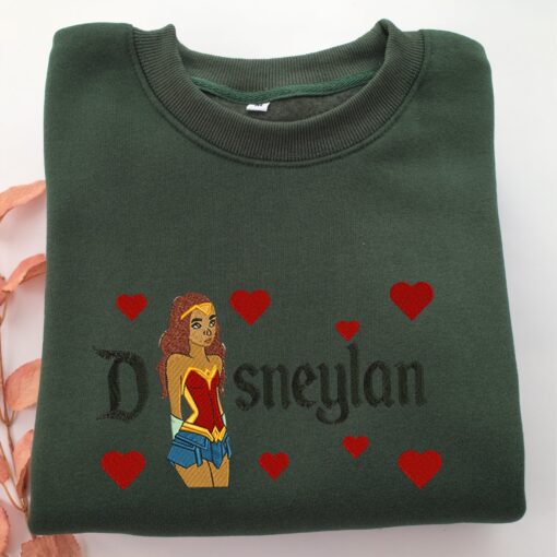 Wonder Woman Cartoon Disneyland Embroidery, Disneyland Embroidered Sweatshirt, Movie Disney Inspired, Best Gifts Idea For Him Her - Image 3