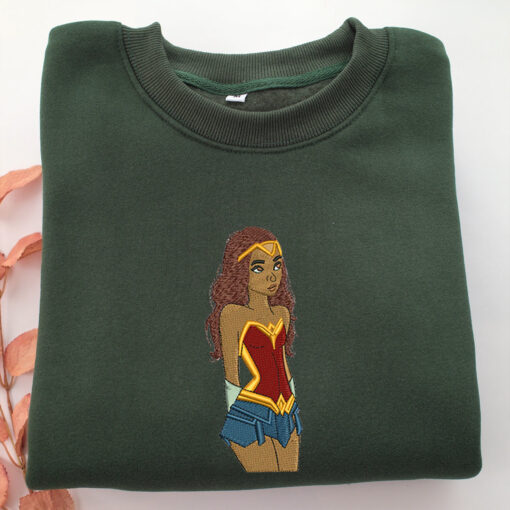Wonder Woman Cartoon Embroidery, Disneyland Embroidered Sweatshirt, Movie Disney Inspired, Best Gifts Idea For Him Her - Image 3