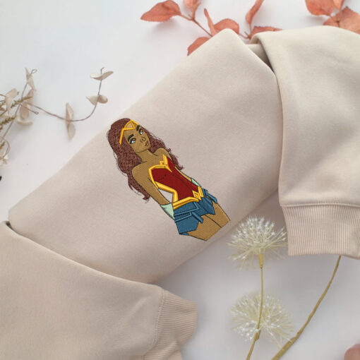 Wonder Woman Cartoon Embroidery, Disneyland Embroidered Sweatshirt, Movie Disney Inspired, Best Gifts Idea For Him Her