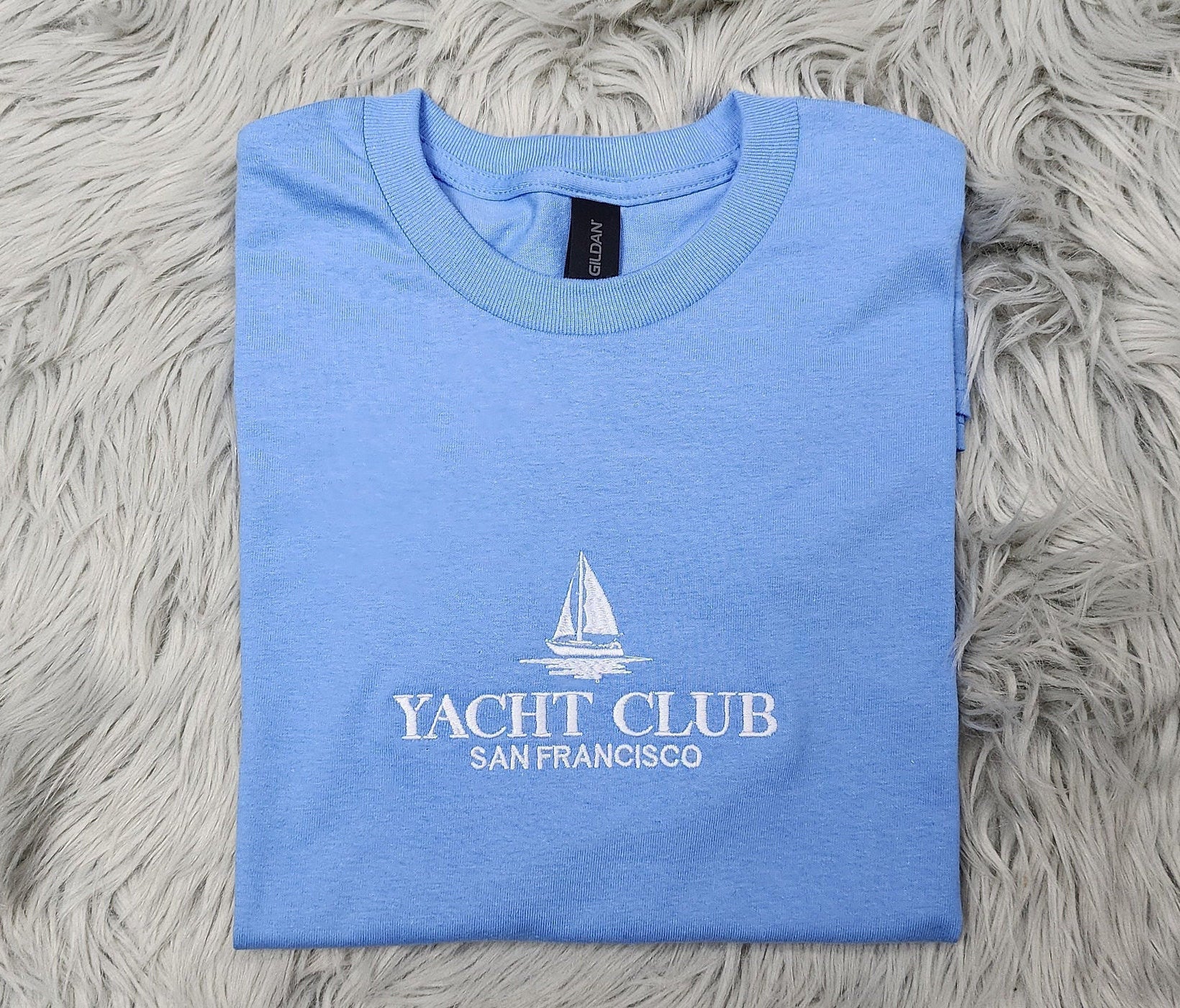 Yacht Club San Francisco Embroidered Crewneck  - San Francisco California Embroidered Crewneck - T-Shirt - Sweatshirt - Hoodie