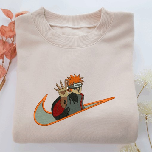 Yahiko Pain Swoosh Nike Embroidered Sweatshirt, Nike Movie Inspired, Best Gifts Idea For Him Her
